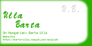 ulla barta business card